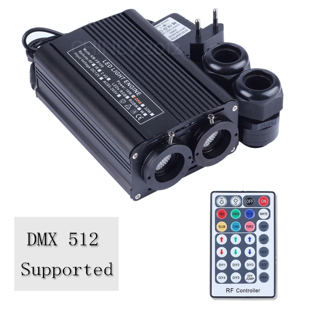 DMX512 волоконно оптический двигатель 32 Вт RGBW светодиодный двойной источник света