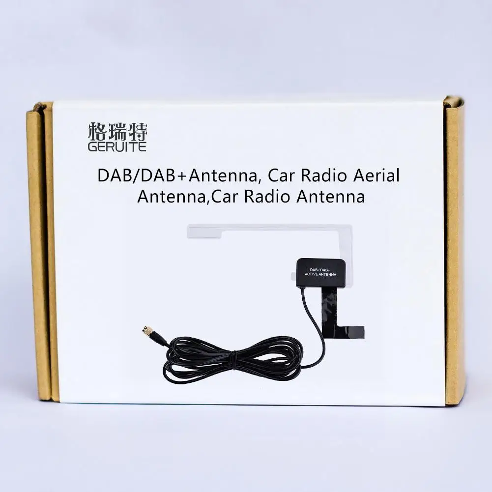 Car DAB/DAB+ Antenna DC 12V Installed Under Windshield Of Rear Window Glass Car Radio Aerial Antenna SMA Plug Signal Amplifier
