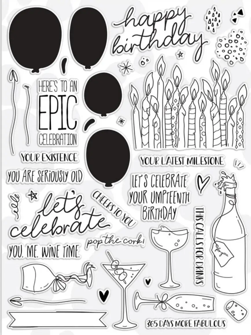 

Happy birthday Transparent Clear Stamp for DIY scrapbooking/Card Making C638