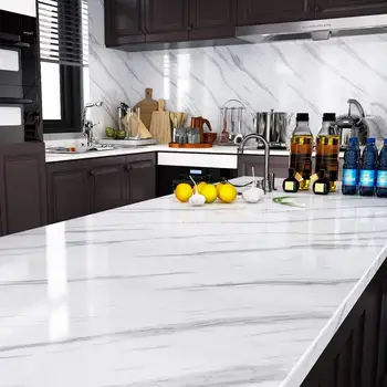 

Marble Vinyl Film Self Adhesive Wallpaper Thick Waterproof Cabinet Table Marble Pattern Kitchen Oil-proof PVC Wallpaper