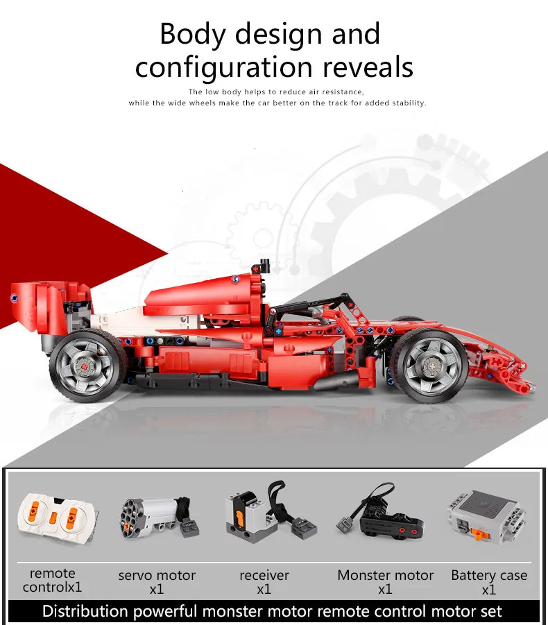 RC Technic DIY MOC 2,4 GHz эксклюзивный гонщик F1 формула гоночный автомобиль строительные блоки Модель Кирпичи Классические детские игрушки подарок