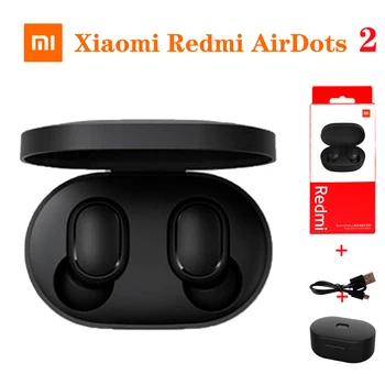 

Xiaomi Redmi AirDots 2 Wireless Bluetooth 5.0 TWS Earphone Wireless Gift Silicone Protective Cover Cases+Charging Cable earphone