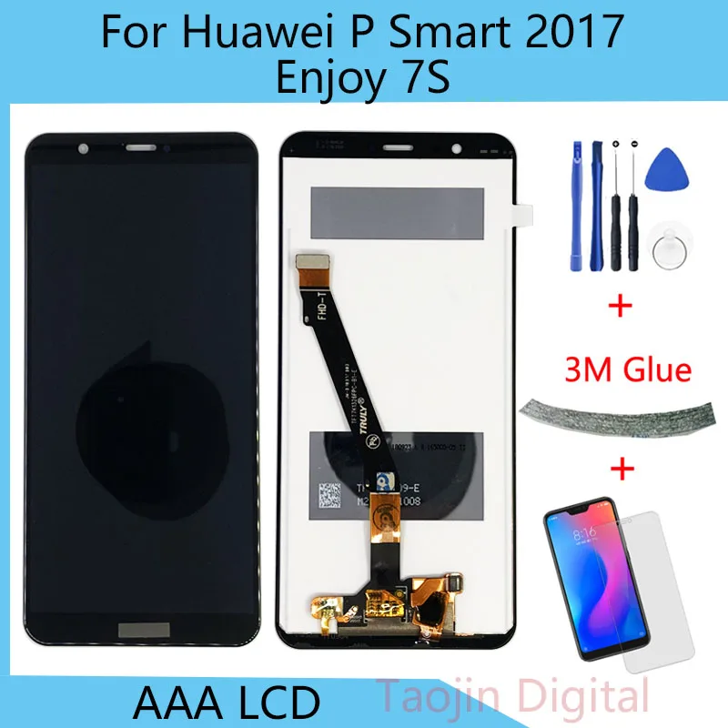 Для huawei P Smart FIG-LX1 FIG-LX2 FIG-LX3 ЖК-дисплей Дисплей Сенсорный экран дигитайзер для huawei наслаждаться фотоаппаратов моментальной печати 7s 5,6" Экран