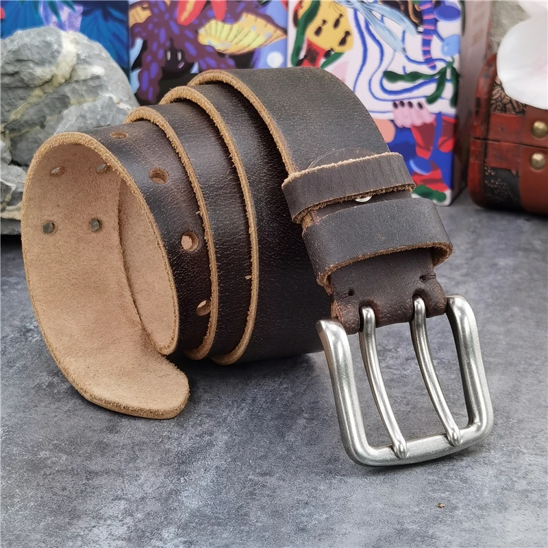 Belts Men High Quality Metal Pin Buckle Cowboy Belt Men Wide Buckle