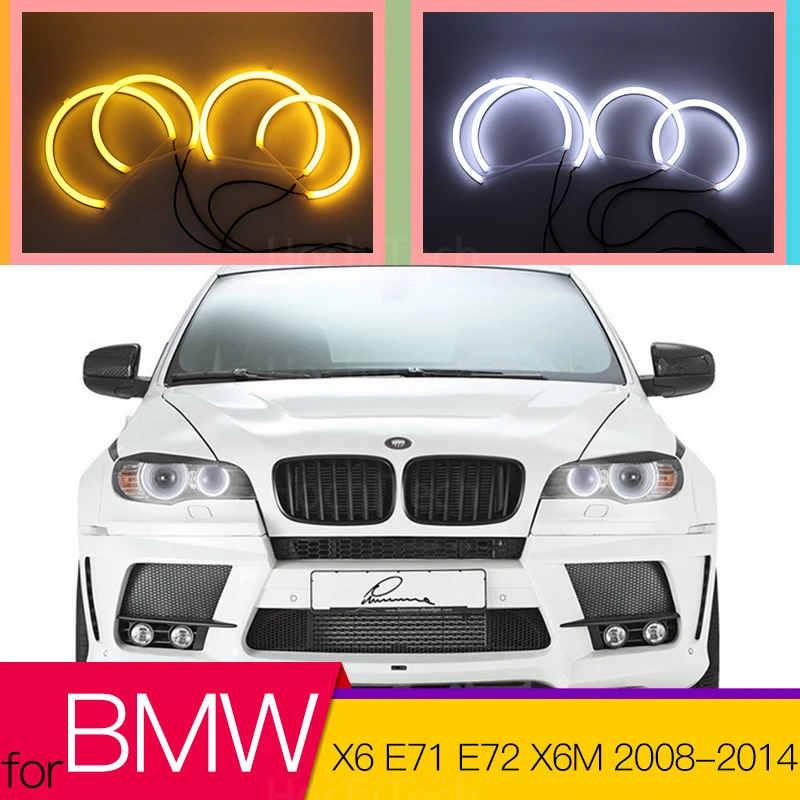 Switchback Cotton Light Led Angel Eye Halo Dual Color Per Bmw X6 E71 E72 X6M 2008-2014