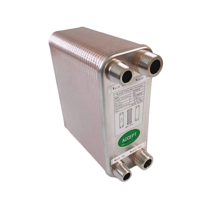 60 Plates Heat Exchanger Beer Wort Chiller Cooler 304 Stainless Steel