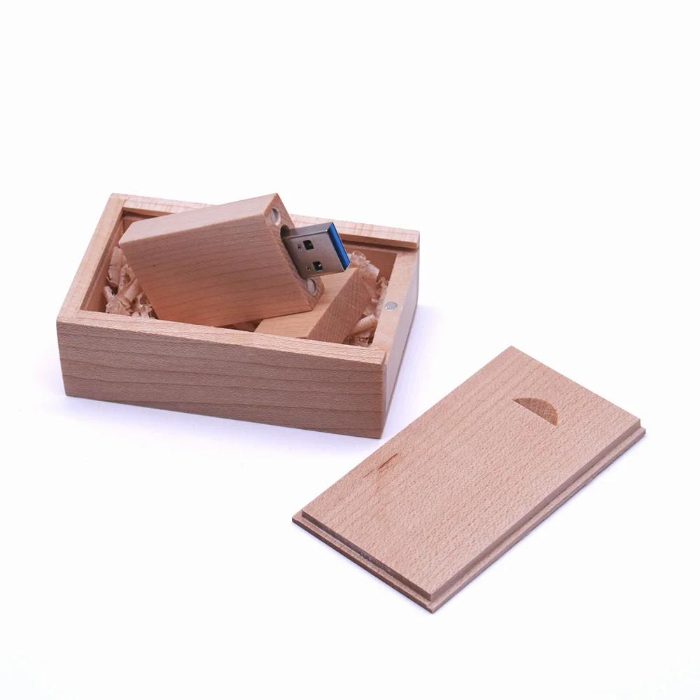 Usb 3,0 коробка деревянная карта памяти Usb флэш-диск высокая скорость 8 г 16 г 32 г 64 г 128 г Флешка бесплатный индивидуальный логотип свадебные подарки - Цвет: maple-box