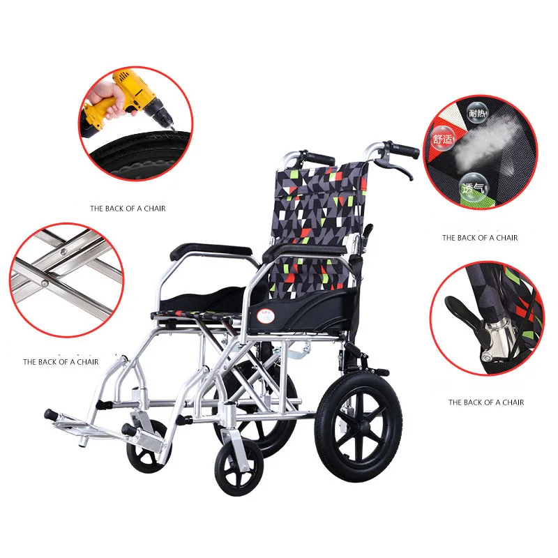 Wheelchairs Non-Slip Handrail Folding Light Multi-Function Portable Aluminum Alloy wheelchair silla de ruedas discapacitados Wheelchairs Non-Slip Handrail Folding Light Multi-Function Portable Aluminum Alloy wheelchair silla de ruedas discapacitados