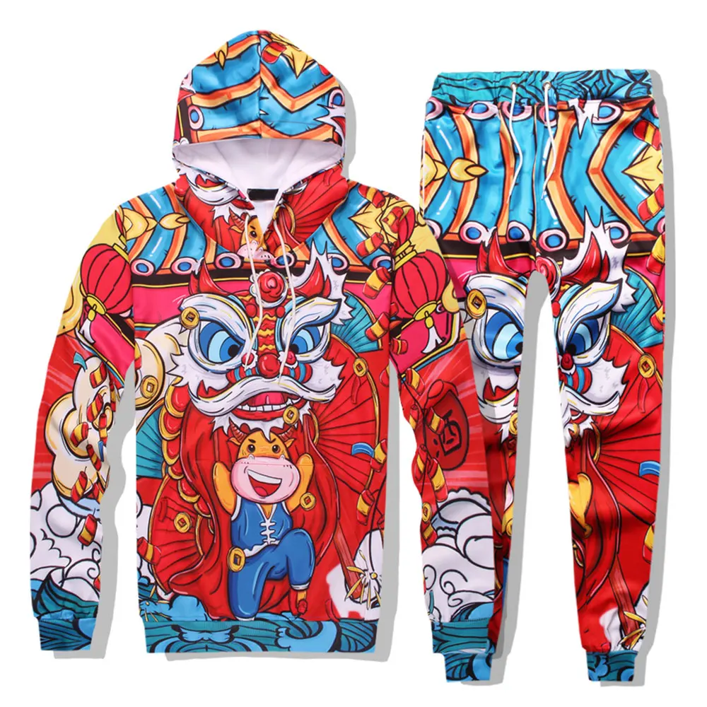 Hoodie Sweatshirts Sportswear Leisure-Jackets 3d-Printing Unisex Pullover Couples Loose-Set