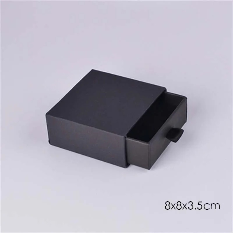 Black 8x8x3.5cm 100 шт./лот изготовленные на заказ черные коробки подарка ювелирных изделий Подарочные коробки с фольговым покрытием цветное нанесение логотипа упаковка серьги& Цепочки и ожерелья& шкатулка для браслетов - Цвет: Black 8x8x3.5cm
