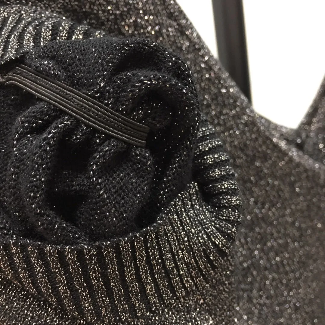 Горячая Распродажа осенняя одежда Женская мода Blingbling V шеи серый свитер сладкий короткий Пышный рукав тонкий пуловер