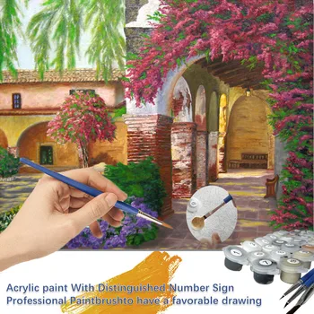 

Diy Frameless Paint By Numbers Garden Landscapes Home Wall Decoration Oil Painting Adult Kids Easy Diy Painting Tool Kit #LR4