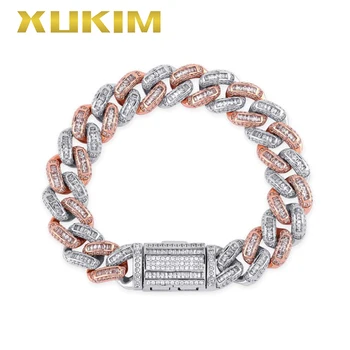 

Xukim Jewelry New Design Silver Iced Out Hip Hop Gold Bracelet Rose Gold Bracelet