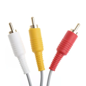 

Audio Video AV Stereo 3 RCA Composite Cable 1.8M For Nintendo Wii Game Console