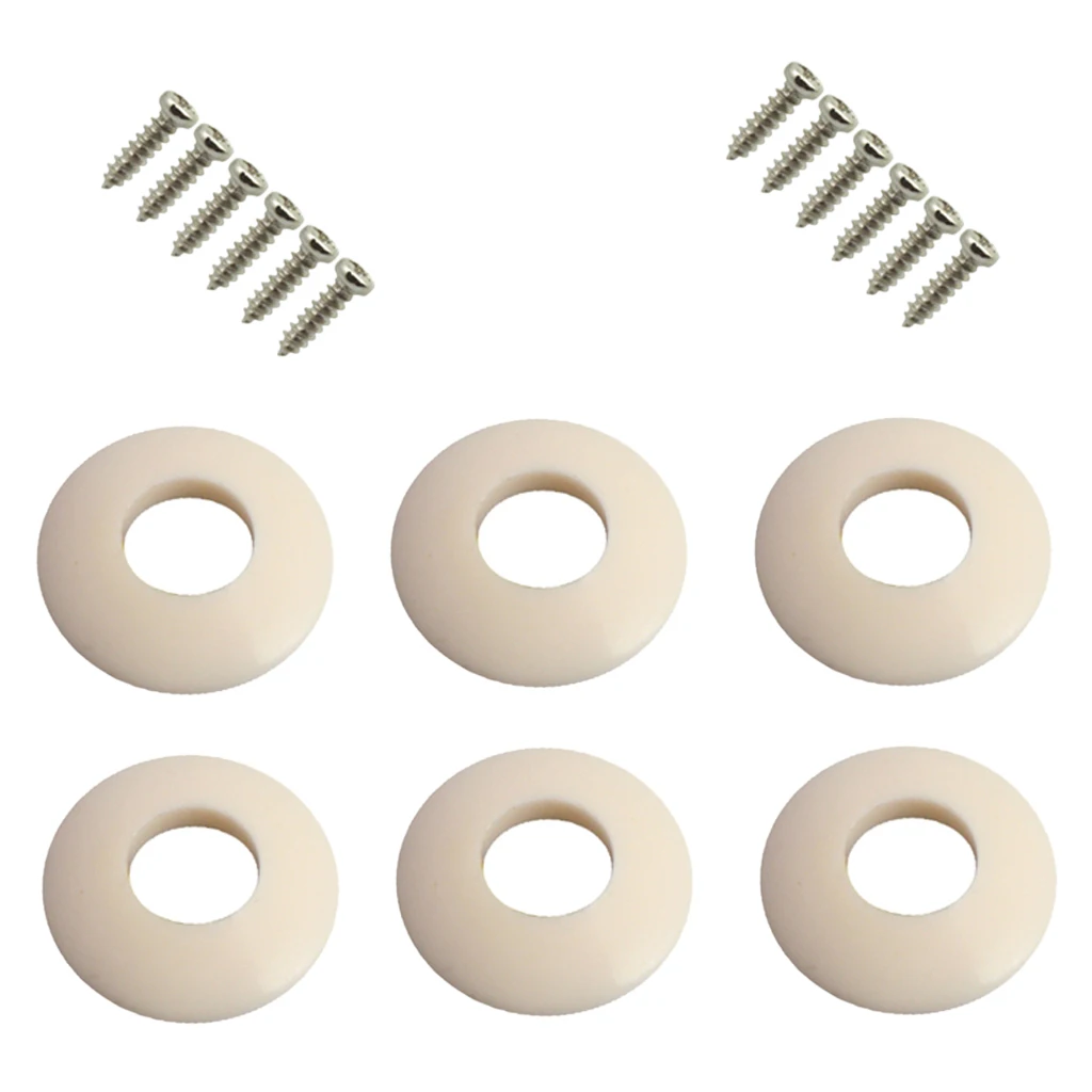 Pack of 6 White Plastic Ferrules Washers Gasket for Guitar Tuners Machine Heads