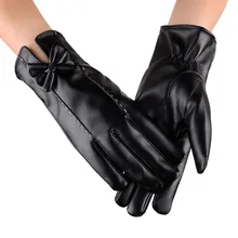 Женские зимние теплые водонепроницаемые перчатки для верховой езды, катания на лыжах, теплые перчатки с сенсорным экраном, модные теплые перчатки с бантом, перчатки