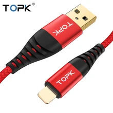 TOPK usb кабель для iphone 11 pro max Xs Xr X 8 7 6 plus 6s 5 s plus ipad mini 4 кабели быстрой зарядки зарядное устройство для мобильного телефона