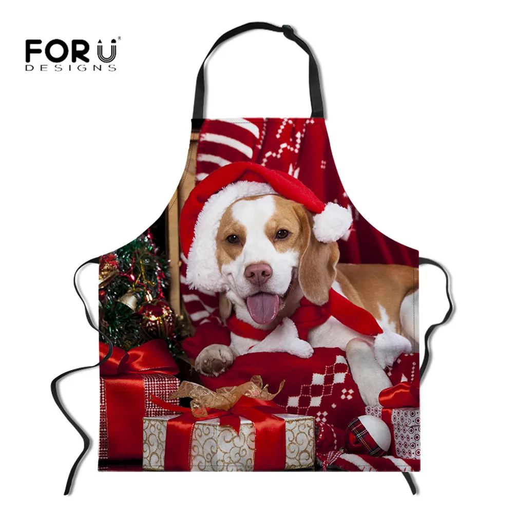 HUGSIDEA Merry Christmas собака печать фартук передник фартуки регулируемые взрослые нагрудники домашние кухонные принадлежности для приготовления пищи и выпечки