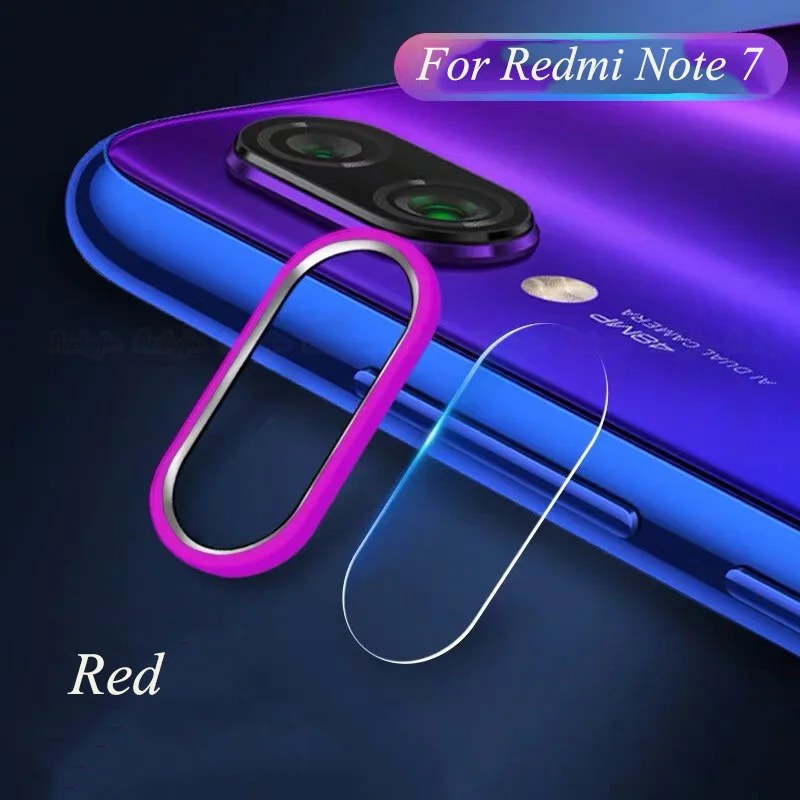 For Xiaomi Redmi Note 7 Camera Lens Protector Tempered Glass Camera Film Camera Metal Ring Case Cover Bumper Redmi Note 7 Pro