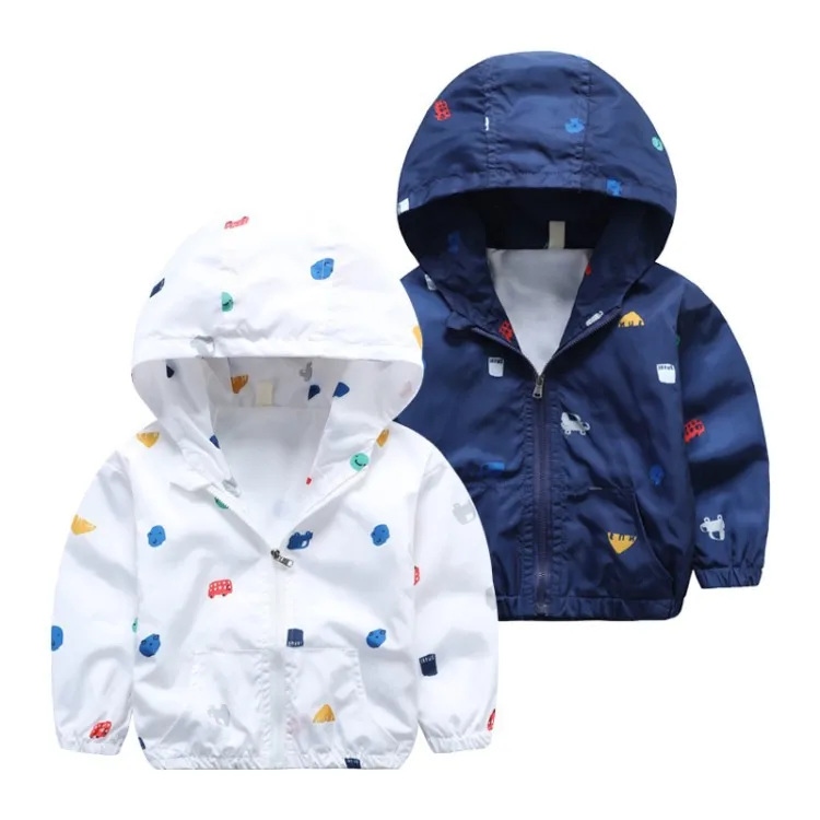 Kids' Overcoat Cartoon Car Raincoat Jacket BOY'S Girls Spring New Products INS Hot Selling Children Childrenswear