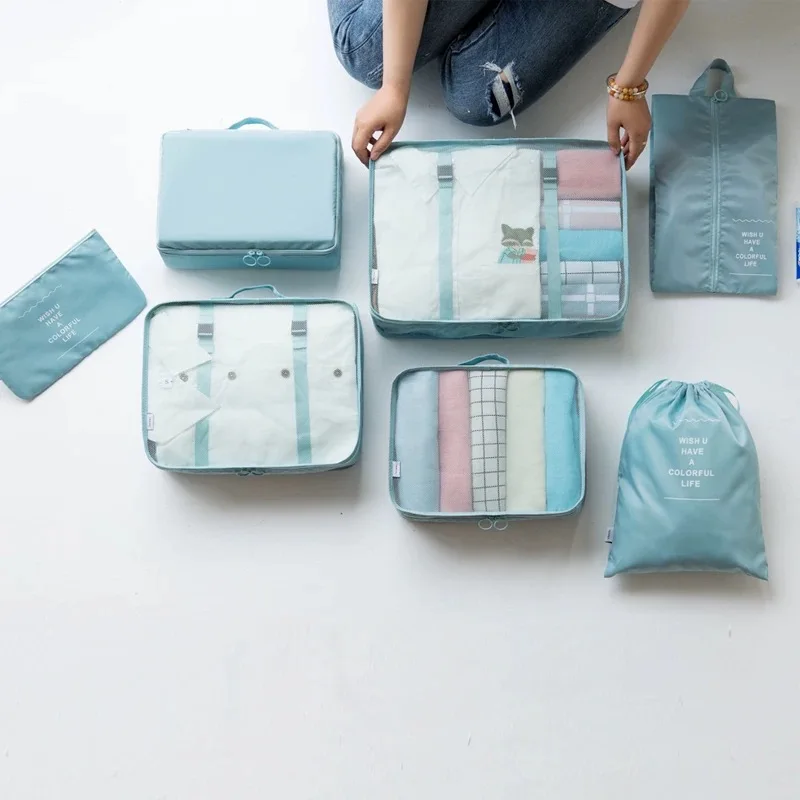 

Luggage Packing Organizer Set Travel Mesh Bag In Bag Luggage Organizer Packing Cosmetic Bag Organizer for Clothing