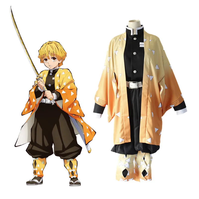 Мультфильм Demon Slayer: Kimetsu no Yaiba косплей костюмы аниме одежда полный комплект Kamado Tanjirou наряд рождественские подарки для мальчиков Новинка - Цвет: A