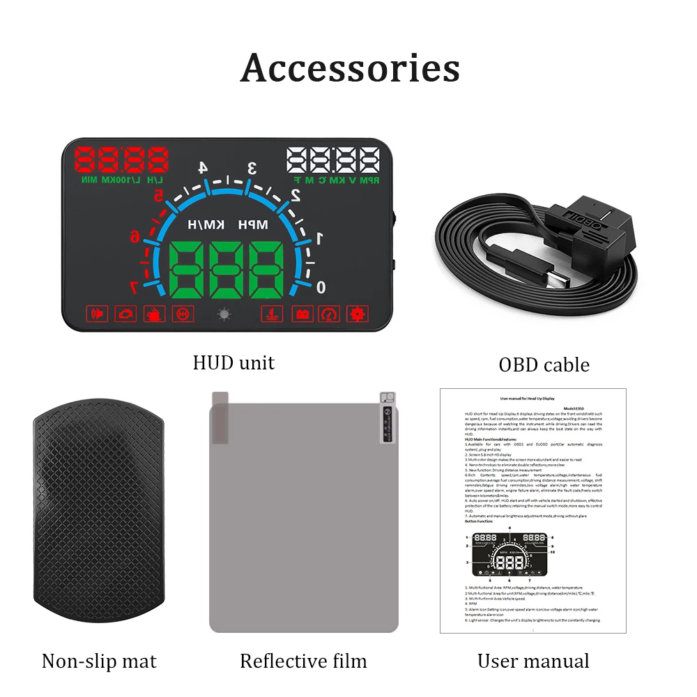 GEYIREN HUD E350 5.5' HUD car display Auto OBD2 speed alarm LED Windscreen Projector Data Diagnostic Tool car electronics 2019 GEYIREN HUD E350 5.5' HUD car display Auto OBD2 speed alarm LED Windscreen Projector Data Diagnostic Tool car electronics 2019