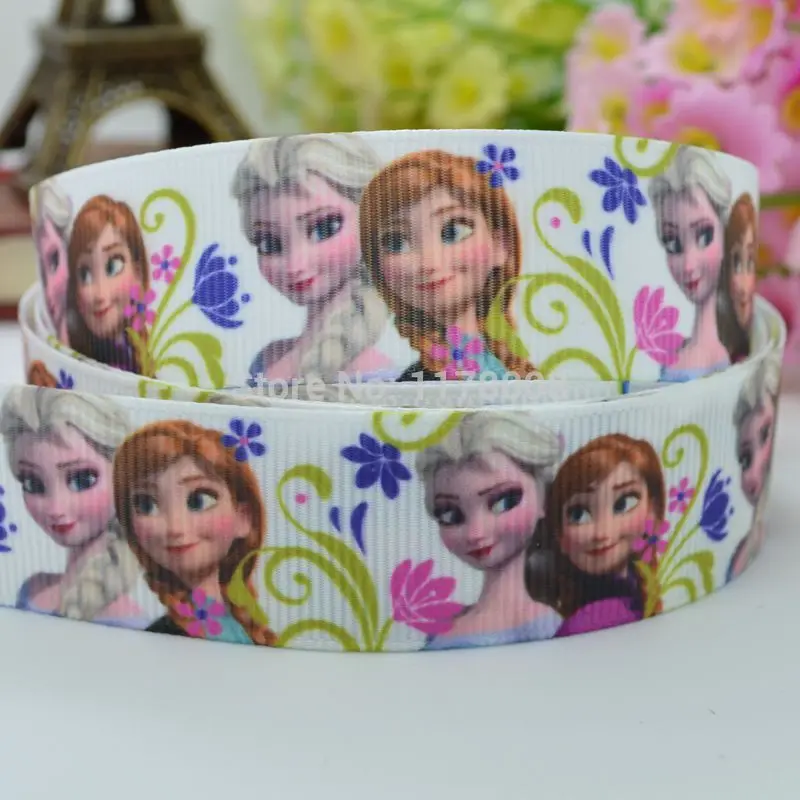 DUWES 7/" 22 мм Elsa Sisters печатная корсажная лента, бант для волос DIY материалы для одежды ручной работы 50 ярдов OEM