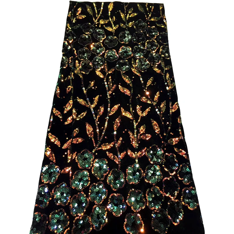 Высокое качество африканская кружевная ткань с блестками красивый узор Модный французский, из Нигерии Красочные Блестки Ткань 5 ярдов \ Лот