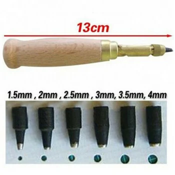 

Vintage Handmade Leathercraft Wooden Hand Tools Stitching Sewing Beveler Punch