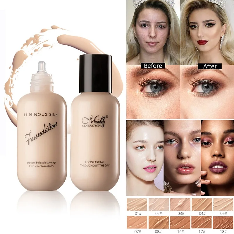 

MENOW profession face makeup makeup foundation liquid foundation 10 color matte matte concealer waterproof nude no makeup