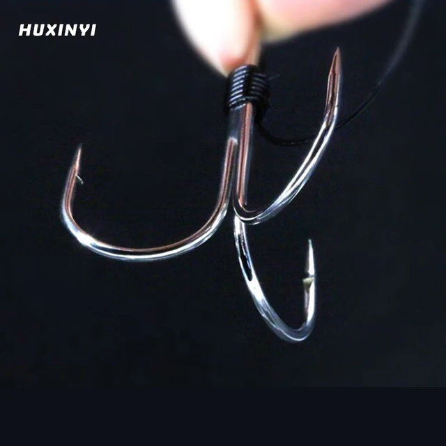 HUXINYI 1PCS stainless steel Fishing tackle string fishhook with 3 or 4  groups of barbed hook (large one is 3)( middle one is 4) - AliExpress