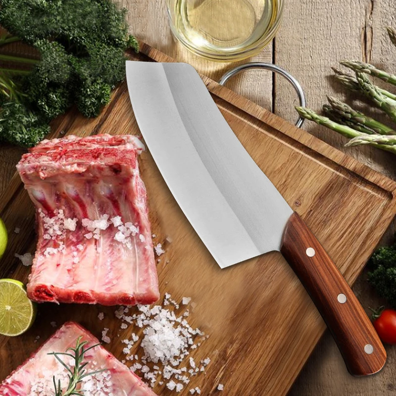 Butcher Knife Stainless Steel Meat Slicing Chopping Knife Razor Sharp