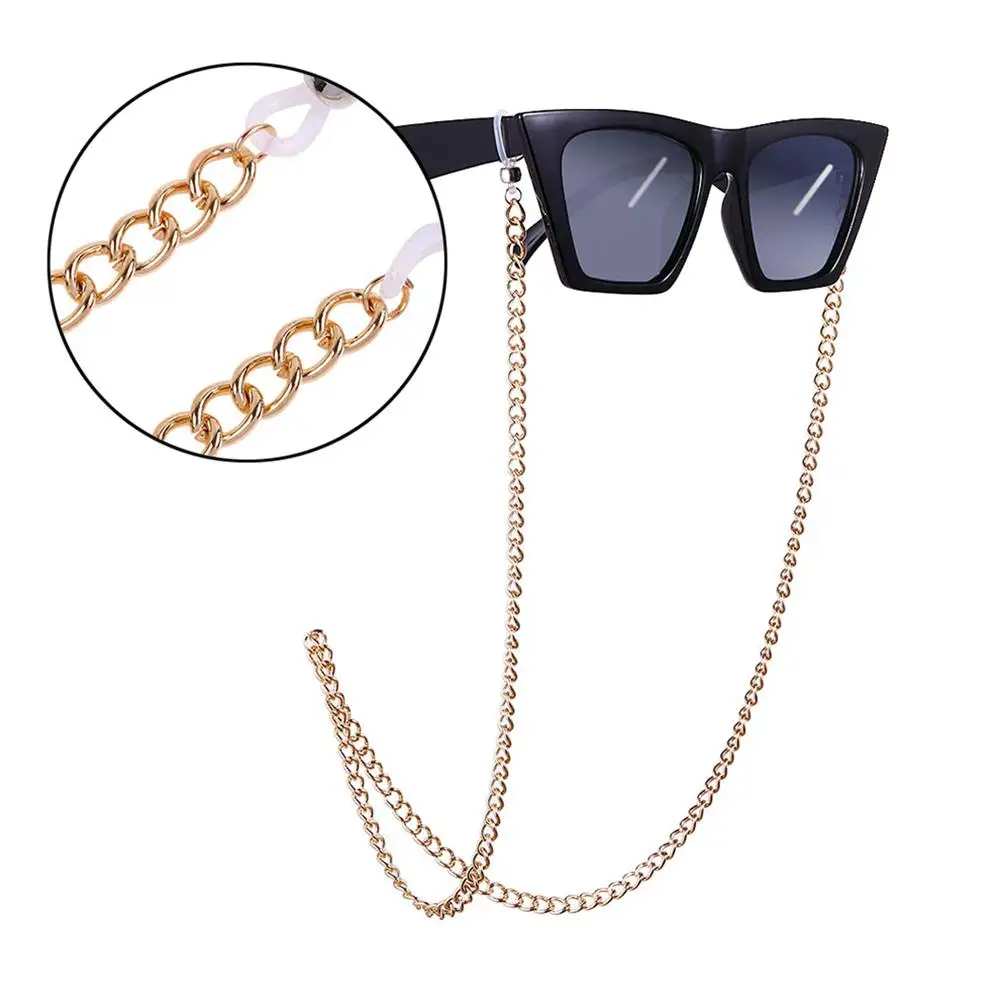 MISSKY 70cm Gold Color Thick Sunglasses Lanyard Strap Necklace Metal Eyeglass Glasses Chain Cord Reading Glasses Strap