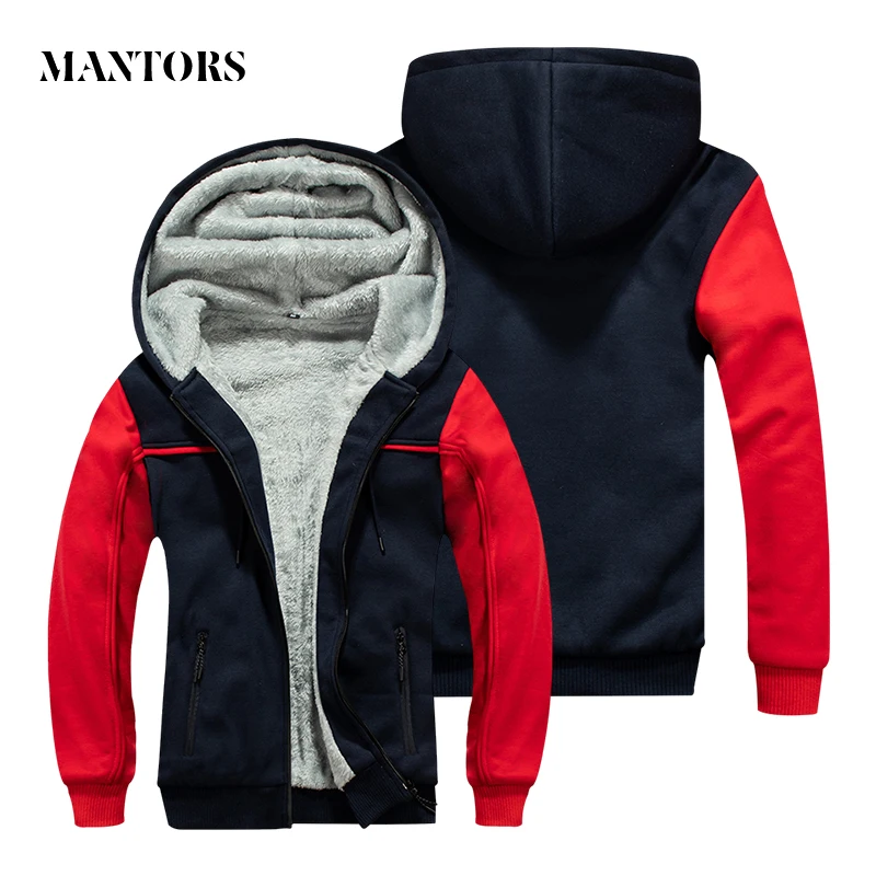 Куртка мужская зимняя флисовая теплая Повседневная парка с капюшоном бархатная