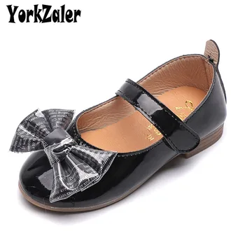 

Yorkzaler Spring Autumn Girl Princess Shoes Big Bow Waterproof Casual Children Party Shoes PU Kids Wedding Shoes Size 26-36