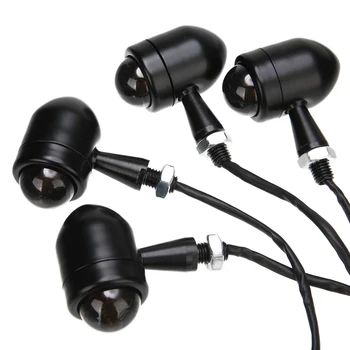 

Hot New Mayitr 2pair Metal Bullet Amber Motorcycle Turn Signal Light Motorbike Blinker Indicator Lamp