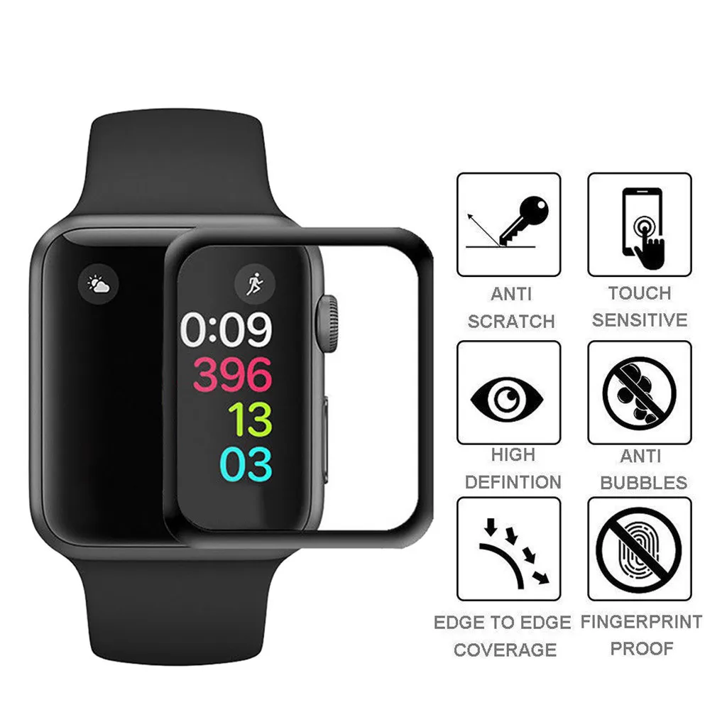 3 шт., подходит для часов iWatch5, устойчивая к царапинам, закаленная пленка 44 мм, против царапин, против отпечатков пальцев, взрыв