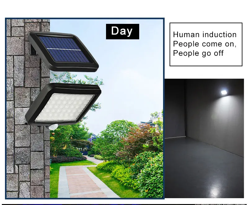 30 LED garden Solar Light Motion wall+lamps Security garage yard indoor home street deck fence solar lamps split panel 5M cable