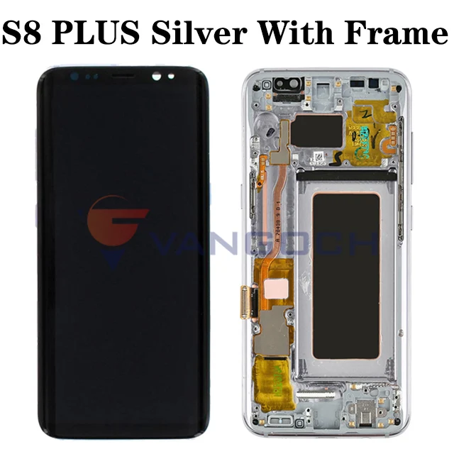 И Супер Amoled ЖК-экран для samsung Galaxy S8 дисплей G950 S8 Plus G955 сборка Замена с рамкой - Цвет: S8 Plus Silver Frame