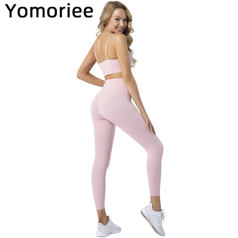 

Gym Yoga Set For Women Sport Workout Running Training Sportswear Sexy Quick Dry Breathable Athletic Solid Color Gymwear Yomoriee