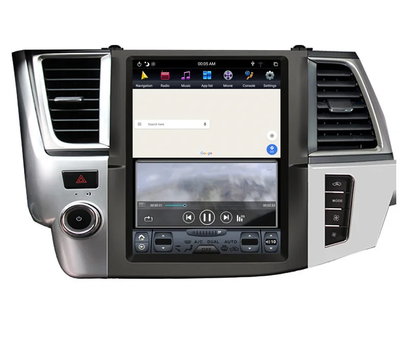 

12.1" tesla style vertical screen android 9.0 Six core Car GPS radio Navigation for Toyota highlander kluger 2014-2016