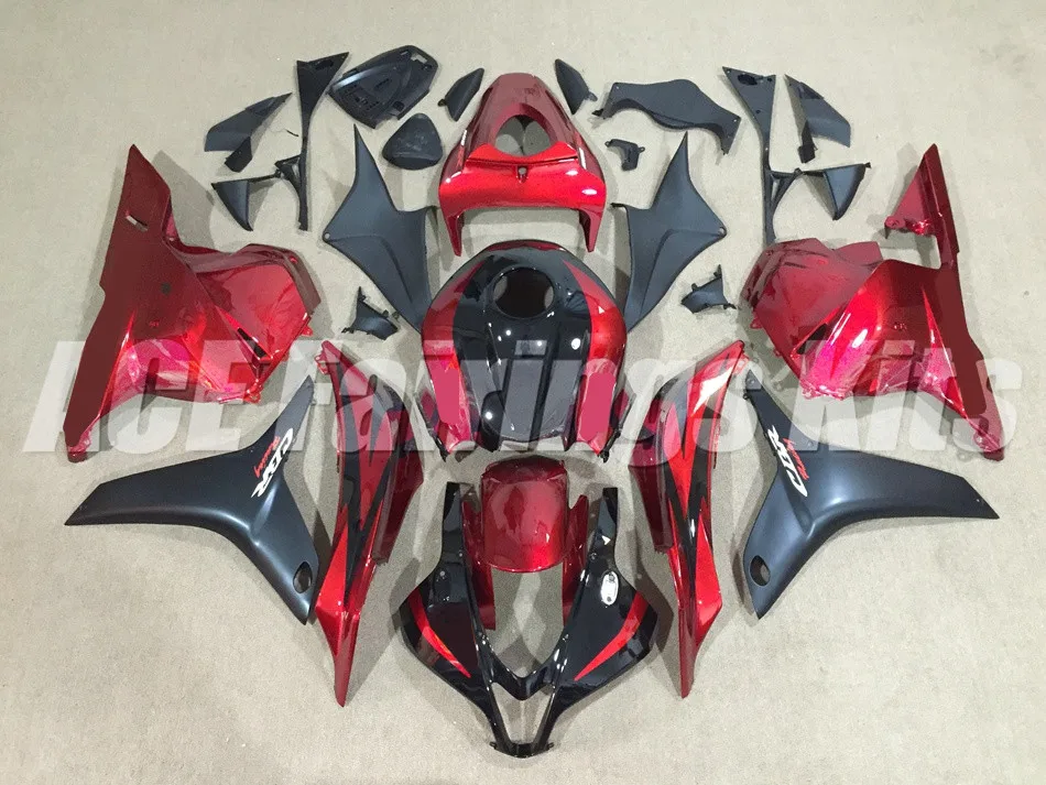 

Top Injection mold New ABS Full Fairing Kit 100% Fit For Honda CBR600RR 09 10 11 12 F5 2009 2010 2011 2012 Fairings red Dark