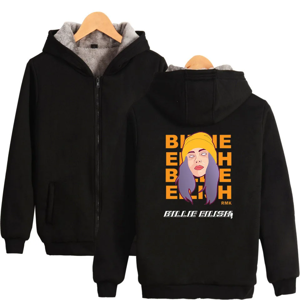 Горячая мода уличная Толстовка Billie Eilish модная Толстовка с принтом на молнии для пар пальто для женщин/мужчин толстовки с длинными рукавами