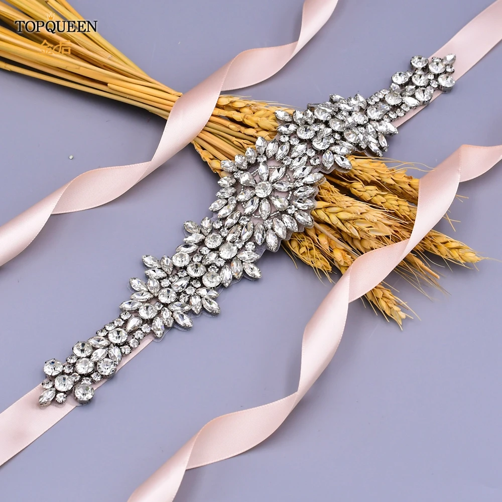 TOPQUEEN S319 Rhinestones Wedding Belts Wedding Sashes Crystal Bridal Belts Decorative Belt with Stones Jeweled Satin Ribbons TOPQUEEN S319 Rhinestones Wedding Belts Wedding Sashes Crystal Bridal Belts Decorative Belt with Stones Jeweled Satin Ribbons
