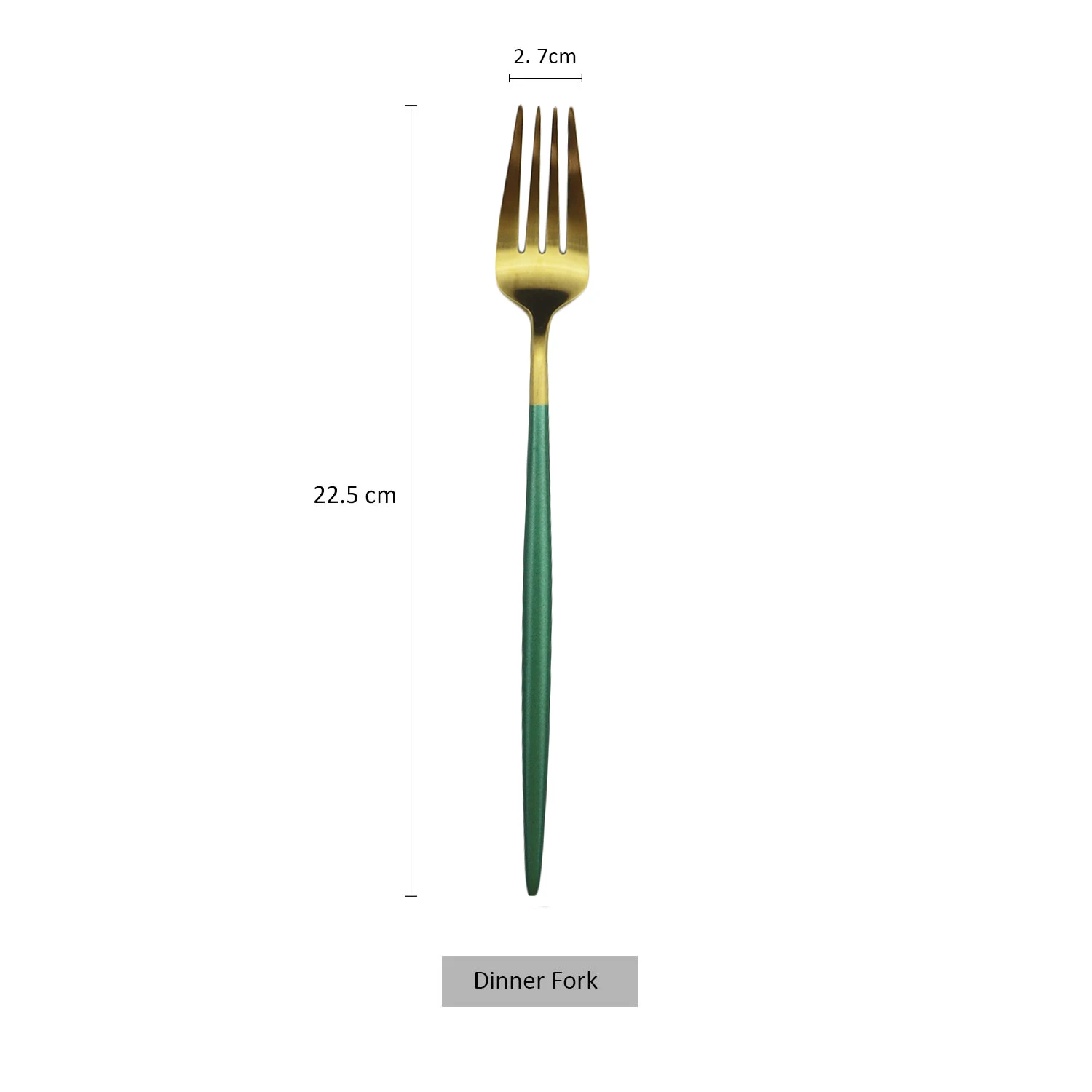 Dinner fork 1 шт. зеленая металлическая посуда многоразовые золотые столовые приборы 304 вилка для столовых приборов из нержавеющей стали ложка десерт чай кухонная посуда - Цвет: Dinner fork