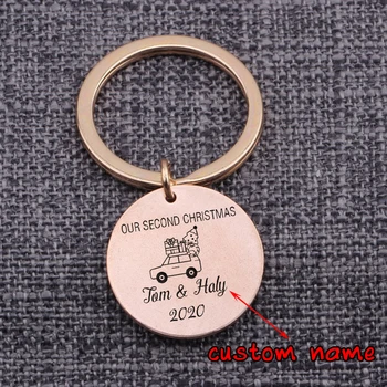 

Baby Keychain Custom Name Trinket Key Set First Second Christmas Festival Gift Keyrings Jewelry 2020 Present Pendants Llaveros