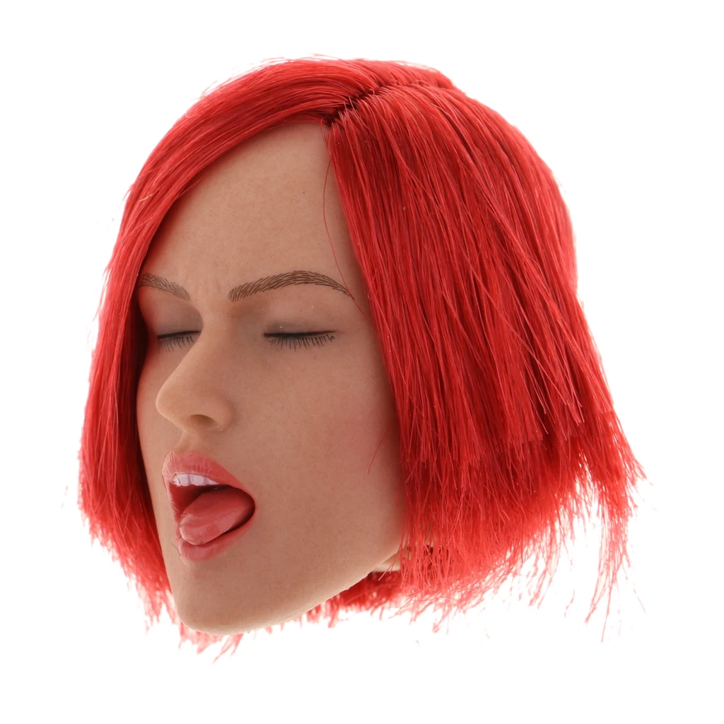 1/6th Scale Female Head Sculpture Sculpt for /Kumik 12inch Action Figure   DIY - 5 Colors are Available