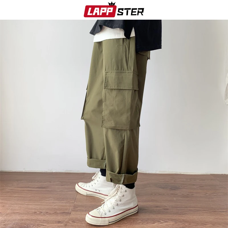 LAPPSTER Harajuku уличные брюки карго мужские шаровары мужские Харадзюку Джоггеры мужские корейские хип-хоп свободные повседневные спортивные штаны