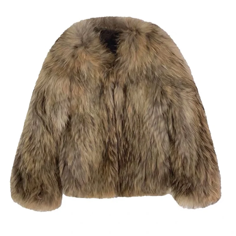 

raccoon dog fur real fur knitted fur coat female fashion full sleeved thick fur coat 2020 new